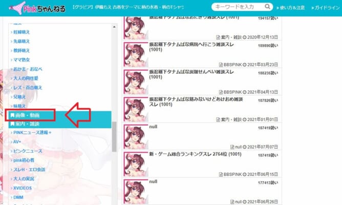 消滅したPINKちゃんねるの板